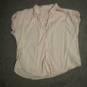 GAP Linen Soft Pink Button Down Shirt